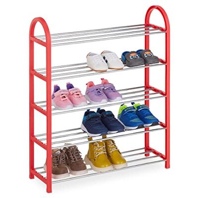 Relaxdays Zapatero Infantil, 15 Pares, hasta N° 30, Abierto, Ahorra Espacio, Liviano, Estante Calzado, Color Rojo Relaxdays Zapatero Infantil, 15 Pares, hasta N° 30, Abierto, Ahorra Espacio, Liviano, Estante Calzado, Color Rojo