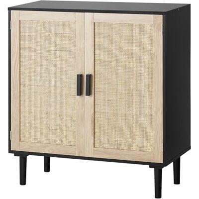 VEVOR Aparador de Ratán de 800 x 375 x 880 mm con 2 Puertas Magnéticas y Estantes Ajustables, Armario de Ratán Aparador Tipo Buffet para Pasillo, Entrada, Sala de Estar o Cocina, Color Negro VEVOR Aparador de Ratán de 800 x 375 x 880 mm con 2 Puertas Magnéticas y Estantes Ajustables, Armario de Ratán Aparador Tipo Buffet para Pasillo, Entrada, Sala de Estar o Cocina, Color Negro