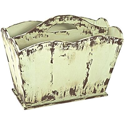 HAKU Cesta para revistas vintage de madera maciza MDF, revistero, soporte para periódicos, estilo shabby: medidas: 45 cm (ancho) x 35 cm (alto) x 25 cm (profundidad), estilo: industrial HAKU Cesta para revistas vintage de madera maciza MDF, revistero, soporte para periódicos, estilo shabby: medidas: 45 cm (ancho) x 35 cm (alto) x 25 cm (profundidad), estilo: industrial