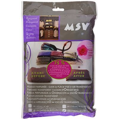 MSV Funda al Vacío Perfumada, Plástico, Rosa, 100x110x3 cm MSV Funda al Vacío Perfumada, Plástico, Rosa, 100x110x3 cm