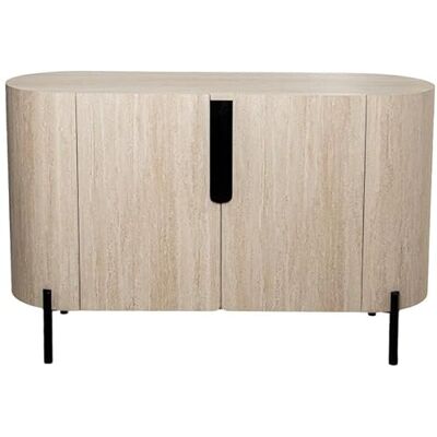 DRW Aparador con 2 Puertas de Madera con Patas de Metal en Natural y Negro 75x120x40 cm DRW Aparador con 2 Puertas de Madera con Patas de Metal en Natural y Negro 75x120x40 cm