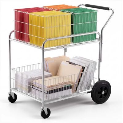 VEVOR Carrito Móvil de Archivos con Ruedas 2 Niveles Mueble Organizador Almacenamiento de Documentos para Oficina, Hogar, Escuela, Capacidad de Carga de 120 kg, 955 x 570 x 965 mm, Cestas de Malla VEVOR Carrito Móvil de Archivos con Ruedas 2 Niveles Mueble Organizador Almacenamiento de Documentos para Oficina, Hogar, Escuela, Capacidad de Carga de 120 kg, 955 x 570 x 965 mm, Cestas de Malla