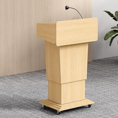 Generic Atril de madera, púlpito móvil con ruedas bloqueables, podio elevable de madera, mostrador de recepción for moderadores, iglesias, aulas y conferencias.(B) Generic Atril de madera, púlpito móvil con ruedas bloqueables, podio elevable de madera, mostrador de recepción for moderadores, iglesias, aulas y conferencias.(B)