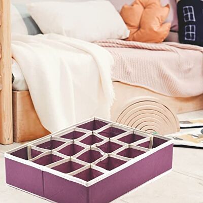 HOUSE COLLECTION Caja con compartimentos 35 x 27 x 9 cm, 16 compartimentos, plegable para cajones, organizadores para ropa interior, cajas para guardar calcetines, sujetadores, pañuelos (rojo) HOUSE COLLECTION Caja con compartimentos 35 x 27 x 9 cm, 16 compartimentos, plegable para cajones, organizadores para ropa interior, cajas para guardar calcetines, sujetadores, pañuelos (rojo)