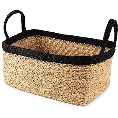 Compactor Cesta de Almacenamiento de Fibra Natural de Forma Rectangular con Asas. Gama Tahna. Tamaño M. Dim. 29 x 20 x 15cm. Color marrón y Parte Superior en Negro. Compactor Cesta de Almacenamiento de Fibra Natural de Forma Rectangular con Asas. Gama Tahna. Tamaño M. Dim. 29 x 20 x 15cm. Color marrón y Parte Superior en Negro.
