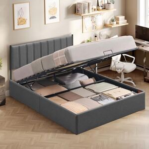 VASAGLE Estructura de Cama Plegable de 160 x 200 cm, para Debajo de la Cama, cabecero, Sistema hidráulico, Moderno, fácil Montaje, Color Gris Oscuro RMB615G02 VASAGLE Estructura de Cama Plegable de 160 x 200 cm, para Debajo de la Cama, cabecero, Sistema hidráulico, Moderno, fácil Montaje, Color Gris Oscuro RMB615G02