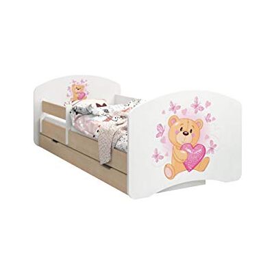 Happy Babies CAMA PARA NIÑOS DE DOBLE CARA CON CAJÓN Diseño moderno con bordes seguros y protección contra caídas Colchón de espuma 7 cm Pera clara (Osito enamorado, 160/80) Happy Babies CAMA PARA NIÑOS DE DOBLE CARA CON CAJÓN Diseño moderno con bordes seguros y protección contra caídas Colchón de espuma 7 cm Pera clara (Osito enamorado, 160/80)