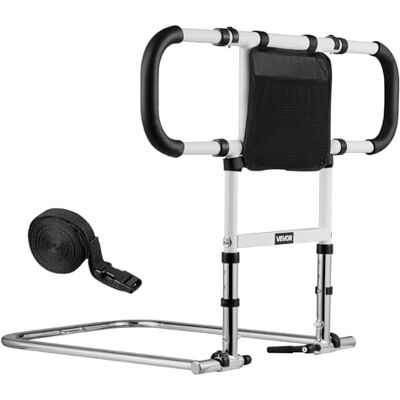 VEVOR Elevador de Cama, Barandilla Plegable y Extensible con Asas Laterales y Pasamanos de PU, con Tubo de Acero al Carbono, para Camas King, Queen, Matrimoniales e Individuales, Carga 136 kg VEVOR Elevador de Cama, Barandilla Plegable y Extensible con Asas Laterales y Pasamanos de PU, con Tubo de Acero al Carbono, para Camas King, Queen, Matrimoniales e Individuales, Carga 136 kg