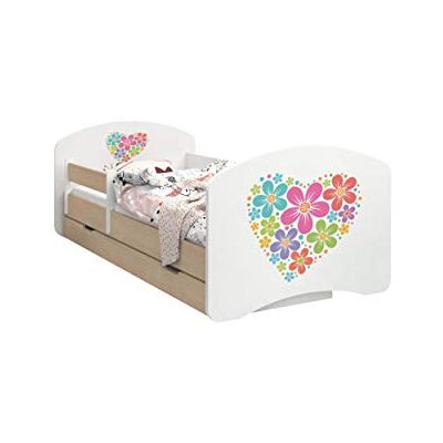Happy Babies CAMA PARA NIÑOS DE DOBLE CARA CON CAJÓN Diseño moderno con bordes seguros y protección contra caídas Colchón de espuma 7 cm Pera clara (Corazón de flores, 180/90) Happy Babies CAMA PARA NIÑOS DE DOBLE CARA CON CAJÓN Diseño moderno con bordes seguros y protección contra caídas Colchón de espuma 7 cm Pera clara (Corazón de flores, 180/90)