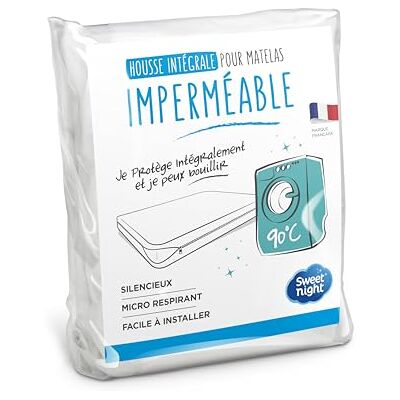 SWEET NIGHT – Funda Integral colchón 90 x 190/200 cm Protector Impermeable y Micro Transpirable, Protege Completamente tu colchón Cierre de Cremallera Suave y silencioso Lavable a 90 °C SWEET NIGHT – Funda Integral colchón 90 x 190/200 cm Protector Impermeable y Micro Transpirable, Protege Completamente tu colchón Cierre de Cremallera Suave y silencioso Lavable a 90 °C