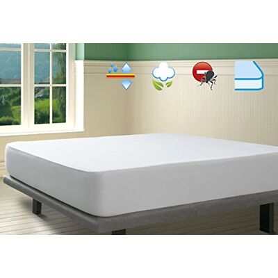 Savel Protector de colchón Algodón Franela de muletón Impermeable 90x200cm Blanco Savel Protector de colchón Algodón Franela de muletón Impermeable 90x200cm Blanco