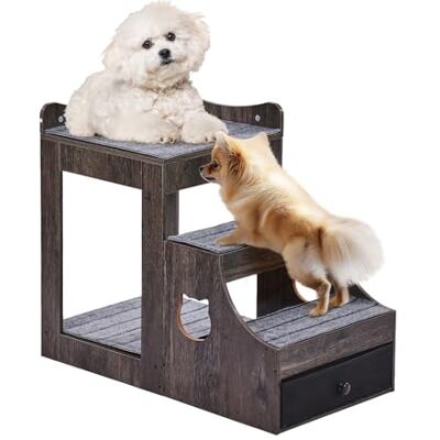 VEVOR Litera para Perros y Gatos con Escaleras Extraíbles 830 x 450 x 675 mm Múltiples Escalones con Cajón de Almacenamiento para Uso en Interiores, Hogar, Dormitorio, Cerca de Cama y Ventana, Gris VEVOR Litera para Perros y Gatos con Escaleras Extraíbles 830 x 450 x 675 mm Múltiples Escalones con Cajón de Almacenamiento para Uso en Interiores, Hogar, Dormitorio, Cerca de Cama y Ventana, Gris