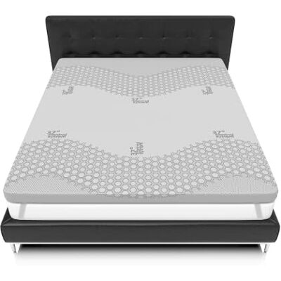 Mundialflex Topper para colchón de Espuma de Memoria, Color Gris, 150 x 200 cm Mundialflex Topper para colchón de Espuma de Memoria, Color Gris, 150 x 200 cm
