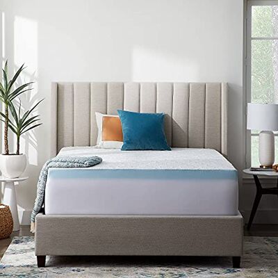 LUCID Cubrecolchón de Espuma viscoelástica Suave y Transpirable, Lavable a máquina, Queen, Color Blanco LUCID Cubrecolchón de Espuma viscoelástica Suave y Transpirable, Lavable a máquina, Queen, Color Blanco