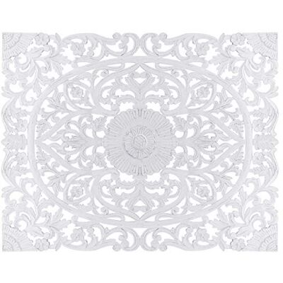 Menzzo Flora Cabecero de Cama, Madera, Color Blanco, King Menzzo Flora Cabecero de Cama, Madera, Color Blanco, King