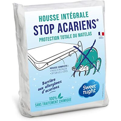SWEET NIGHT Sweetnight Fodera integrale per materasso 140x190 cm Anti cimice e antiacaro Chiusura a cerniera Senza trattamento chimico Spessore Fino a 25 cm SWEET NIGHT Sweetnight Fodera integrale per materasso 140x190 cm Anti cimice e antiacaro Chiusura a cerniera Senza trattamento chimico Spessore Fino a 25 cm