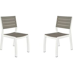 Keter Harmony Pack x2 Silla jardín para Interior y Exterior sin reposabrazos, apilable, Color Beige/Topo Keter Harmony Pack x2 Silla jardín para Interior y Exterior sin reposabrazos, apilable, Color Beige/Topo
