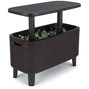 Keter Bevy Bar Mesa Nevera para Exterior y Jardín, Capacidad 60L, Color Grafito Keter Bevy Bar Mesa Nevera para Exterior y Jardín, Capacidad 60L, Color Grafito