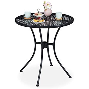 Relaxdays Mesa Terraza, Agujero Sombrilla, Rejilla, Resistente Intemperie, Acero, 72x70 cm, Mesa Auxiliar Redonda, Negro Relaxdays Mesa Terraza, Agujero Sombrilla, Rejilla, Resistente Intemperie, Acero, 72x70 cm, Mesa Auxiliar Redonda, Negro