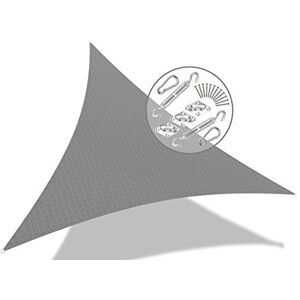 VOUNOT ® Toldo Vela de Sombra Triangular 3.6 x 3.6 x 3.6 m, Incluye 19 Kits de Montaje, Protección Rayos UV y HDPE Transpirable, para Exterior, Jardin, Patio, Gris VOUNOT ® Toldo Vela de Sombra Triangular 3.6 x 3.6 x 3.6 m, Incluye 19 Kits de Montaje, Protección Rayos UV y HDPE Transpirable, para Exterior, Jardin, Patio, Gris