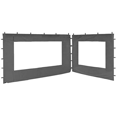 QUICK STAR 2 Paneles Laterales con Ventana de PE 250 / 350x190cm Gris para Gazebo 3x4m QUICK STAR 2 Paneles Laterales con Ventana de PE 250 / 350x190cm Gris para Gazebo 3x4m