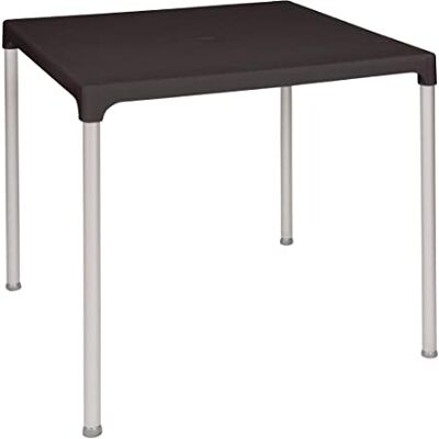 Bolero mesa con patas de aluminio, PP cuadrado, 750 mm), color negro Bolero mesa con patas de aluminio, PP cuadrado, 750 mm), color negro