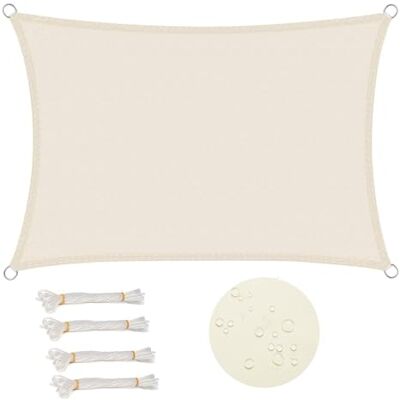 WOLTU Toldo Vela Impermeable Rectangular 2x4 m Poliéster Protección Rayos UV Intemperie para Patio Exteriores Jardín Color Arena Crema WOLTU Toldo Vela Impermeable Rectangular 2x4 m Poliéster Protección Rayos UV Intemperie para Patio Exteriores Jardín Color Arena Crema