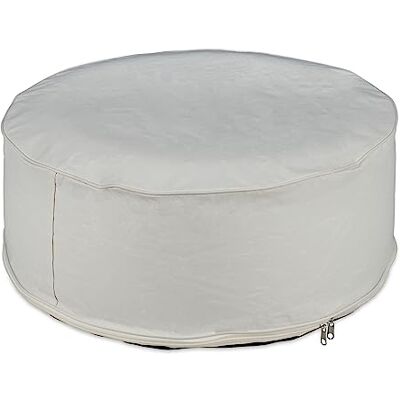 Relaxdays Taburete Hinchable Exterior, Asiento PVC Redondo, Reposapiés Pícnic, Acampada, Jardín, Terraza 26x56cm, Crema Relaxdays Taburete Hinchable Exterior, Asiento PVC Redondo, Reposapiés Pícnic, Acampada, Jardín, Terraza 26x56cm, Crema