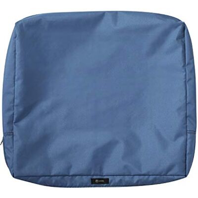 Classic Accessories Ravenna Funda para cojín trasero de patio, cojín duradero para exteriores, azul imperio, 53 cm de largo x 50 cm de ancho x 10 cm de grosor Classic Accessories Ravenna Funda para cojín trasero de patio, cojín duradero para exteriores, azul imperio, 53 cm de largo x 50 cm de ancho x 10 cm de grosor