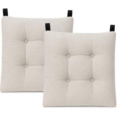 Mercury - Pack de 2 Cojines para Silla 40x40x8cm (Pack 2, Beige) Mercury - Pack de 2 Cojines para Silla 40x40x8cm (Pack 2, Beige)