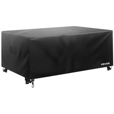 VEVOR Funda para Muebles de Patio, 420D, Resistente, Impermeable, para Mesa de Comedor y Sillas de Exterior, Rectangular, Grande, con Ventilación para Todo Tipo de Clima, 188 x 120 x 71 cm, Negro VEVOR Funda para Muebles de Patio, 420D, Resistente, Impermeable, para Mesa de Comedor y Sillas de Exterior, Rectangular, Grande, con Ventilación para Todo Tipo de Clima, 188 x 120 x 71 cm, Negro