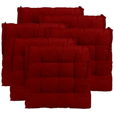 CHELY INTERMARKET Cojines Silla 40x40x7,5cm Pack 6 Unidades Relleno Mullido Rojo Acolchado Exterior Interior Decorativos Suaves Estables Lavables Terraza Jardín CHELY INTERMARKET Cojines Silla 40x40x7,5cm Pack 6 Unidades Relleno Mullido Rojo Acolchado Exterior Interior Decorativos Suaves Estables Lavables Terraza Jardín