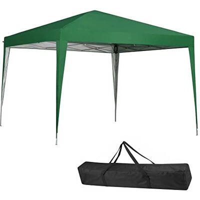 BAKAJI Cenador de 3 x 3 Metros de Tejido de poliéster, Estructura de Metal, Carpa portátil, Feria de Mercado al Aire Libre (Verde) BAKAJI Cenador de 3 x 3 Metros de Tejido de poliéster, Estructura de Metal, Carpa portátil, Feria de Mercado al Aire Libre (Verde)