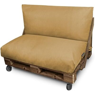 HAPPERS Cojín para Palets Toldotex Impermeable Mostaza Set: Asiento 120x80x20 (Liso) + Respaldo 120x45x20 (Liso) HAPPERS Cojín para Palets Toldotex Impermeable Mostaza Set: Asiento 120x80x20 (Liso) + Respaldo 120x45x20 (Liso)