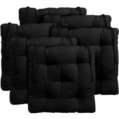 CHELY INTERMARKET Cojines Silla 45x45cm Pack 6 Unidades Relleno Mullido Negro 5 Pespuntes Acolchado Exterior Interior Decorativos Suaves Estables Lavables Terraza Jardín CHELY INTERMARKET Cojines Silla 45x45cm Pack 6 Unidades Relleno Mullido Negro 5 Pespuntes Acolchado Exterior Interior Decorativos Suaves Estables Lavables Terraza Jardín