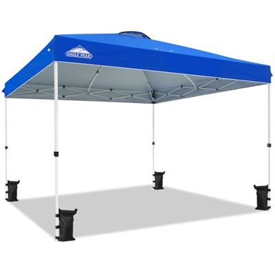 Eagle Carpa Plegable con Bolsa de Ruedas, 8 Estacas, 4 Cuerdas, 4 Bolsas de Peso, Cenador de Fácil Montaje, 3,6x3,6 m, 13 m² de Sombra, Azul Eagle Carpa Plegable con Bolsa de Ruedas, 8 Estacas, 4 Cuerdas, 4 Bolsas de Peso, Cenador de Fácil Montaje, 3,6x3,6 m, 13 m² de Sombra, Azul