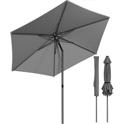 VOUNOT ® Sombrilla de Jardín 270 cm Parasol Reclinable Protección UV 50+ con Techo Ventilación y Bolsa de Transporte Inclinación Bidireccional 30° para Terraza Exterior Balcón Patio Piscina Playa, Gris VOUNOT ® Sombrilla de Jardín 270 cm Parasol Reclinable Protección UV 50+ con Techo Ventilación y Bolsa de Transporte Inclinación Bidireccional 30° para Terraza Exterior Balcón Patio Piscina Playa, Gris