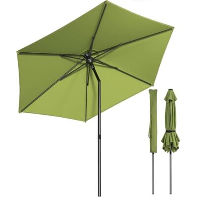 VOUNOT ® Sombrilla de Jardín 270 cm Parasol Reclinable Protección UV50+ con Techo Ventilación Bolsa Transporte Inclinación Bidireccional 30° para Terraza Exterior Balcón Patio Piscina Playa Verde Oliva VOUNOT ® Sombrilla de Jardín 270 cm Parasol Reclinable Protección UV50+ con Techo Ventilación Bolsa Transporte Inclinación Bidireccional 30° para Terraza Exterior Balcón Patio Piscina Playa Verde Oliva