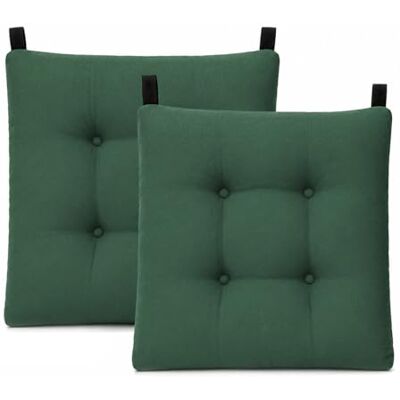 Mercury - Pack de 2 Cojines para Silla 40x40x8cm (Pack 2, Verde) Mercury - Pack de 2 Cojines para Silla 40x40x8cm (Pack 2, Verde)