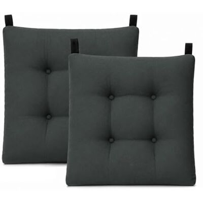 Mercury -Pack de 2 Cojines para Silla 40x40x8cm (Pack 2, Gris Oscuro) Mercury -Pack de 2 Cojines para Silla 40x40x8cm (Pack 2, Gris Oscuro)