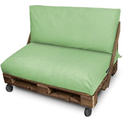 HAPPERS Cojín para Palets Toldotex Impermeable Verde Set: Asiento 120x80x20 (Liso) + Respaldo 120x45x20 (Liso) HAPPERS Cojín para Palets Toldotex Impermeable Verde Set: Asiento 120x80x20 (Liso) + Respaldo 120x45x20 (Liso)