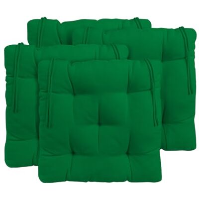 CHELY INTERMARKET Cojines para Sillas 45x45 cm Pack de 4 Verde con Correas de Sujeción 5 Pespuntes Cómodos Suaves y Decorativos para Cocina Comedor Terraza y Jardín CHELY INTERMARKET Cojines para Sillas 45x45 cm Pack de 4 Verde con Correas de Sujeción 5 Pespuntes Cómodos Suaves y Decorativos para Cocina Comedor Terraza y Jardín