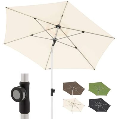 Doppler Sombrilla Redonda de 220 cm de diámetro en Color Natural, Plegable con protección UV 80+, Estructura de Aluminio y toldo de poliéster Repelente al Agua – para jardín Doppler Sombrilla Redonda de 220 cm de diámetro en Color Natural, Plegable con protección UV 80+, Estructura de Aluminio y toldo de poliéster Repelente al Agua – para jardín
