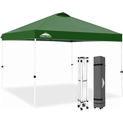 Eagle Carpa Plegable con Bolsa con Ruedas, 8 Estacas, 4 Cuerdas, 4 Bolsas de Pesas, Montaje Fácil, 3x3 m, 9 m² de Sombra, Marrón Eagle Carpa Plegable con Bolsa con Ruedas, 8 Estacas, 4 Cuerdas, 4 Bolsas de Pesas, Montaje Fácil, 3x3 m, 9 m² de Sombra, Marrón