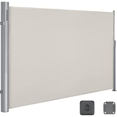 SONGMICS 1,6 x 3,5 m (Alto x Largo), Toldo Lateral para Balcón, Patio, Terraza y Jardín, Montaje en el Suelo, Protección de Privacidad, Persiana Lateral, Beige SONGMICS 1,6 x 3,5 m (Alto x Largo), Toldo Lateral para Balcón, Patio, Terraza y Jardín, Montaje en el Suelo, Protección de Privacidad, Persiana Lateral, Beige