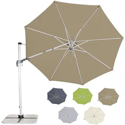 Doppler Sombrilla para el jardín de 330 cm de diámetro en color gorro I sombrilla plegable, giratoria y basculante sombrilla de jardín con protección UV 50+ I sombrilla de aluminio con manivela Doppler Sombrilla para el jardín de 330 cm de diámetro en color gorro I sombrilla plegable, giratoria y basculante sombrilla de jardín con protección UV 50+ I sombrilla de aluminio con manivela