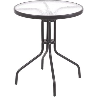 LOLAhome Mesa Exterior Acero y Cristal Templado, Ø 60 cm, Antracita Pintura con tratamiento epoxi para exterior. Resistente y duradera. Balcón, Terraza o Jardin. Trivia LOLAhome Mesa Exterior Acero y Cristal Templado, Ø 60 cm, Antracita Pintura con tratamiento epoxi para exterior. Resistente y duradera. Balcón, Terraza o Jardin. Trivia