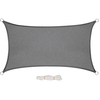 WOLTU Toldo Vela Impermeable Rectangular 2x3 m Poliéster Protección Rayos UV Intemperie para Patio Exteriores Jardín Color Arena Gris WOLTU Toldo Vela Impermeable Rectangular 2x3 m Poliéster Protección Rayos UV Intemperie para Patio Exteriores Jardín Color Arena Gris