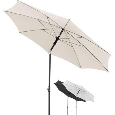 Doppler Sombrilla de balcón Rethink 200 cm, redonda, inclinable, con apertura manual y funda, color natural – para terraza o jardín Doppler Sombrilla de balcón Rethink 200 cm, redonda, inclinable, con apertura manual y funda, color natural – para terraza o jardín