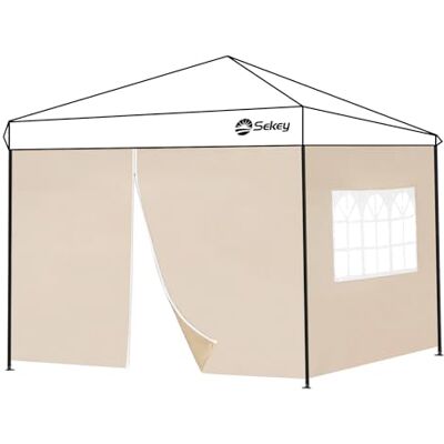 Sekey 2 Paneles Laterales para Carpa de 3 x 3 m, Resistente al Agua para Carpa, Carpa de Fiesta, 1 Ventana, 1 Cremallera, Caqui Sekey 2 Paneles Laterales para Carpa de 3 x 3 m, Resistente al Agua para Carpa, Carpa de Fiesta, 1 Ventana, 1 Cremallera, Caqui